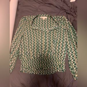Green Patterned Blouse